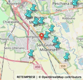 Mappa Via Emilia Via Risorgimento, 20098 San Giuliano Milanese MI, Italia (2.10643)
