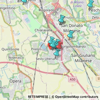 Mappa Via Iseo, 20098 Area Industriale MI, Italia (1.93667)