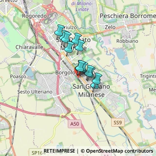 Mappa Via Gaetano Donizetti, 20098 San Giuliano Milanese MI, Italia (1.08154)