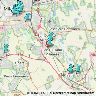 Mappa Via Gaetano Donizetti, 20098 San Giuliano Milanese MI, Italia (7.2445)