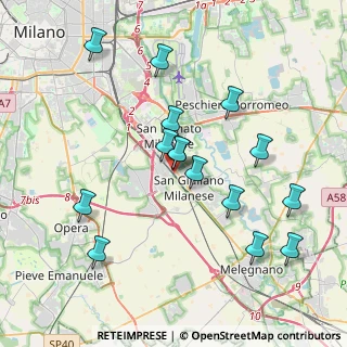 Mappa Via Gaetano Donizetti, 20098 San Giuliano Milanese MI, Italia (3.844)
