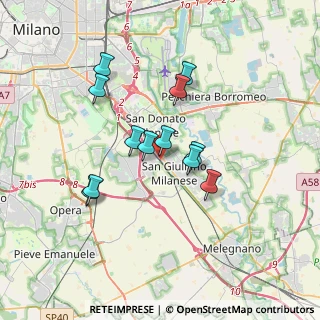 Mappa Via Gaetano Donizetti, 20098 San Giuliano Milanese MI, Italia (2.945)