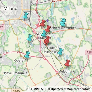 Mappa Via Gaetano Donizetti, 20098 San Giuliano Milanese MI, Italia (3.52727)