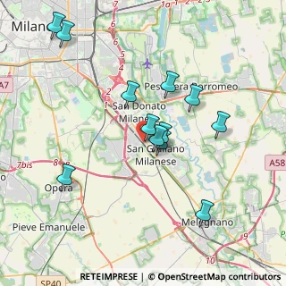 Mappa Via Gaetano Donizetti, 20098 San Giuliano Milanese MI, Italia (3.63583)