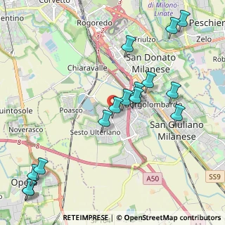 Mappa Via del Tecchione, 20098 Area Industriale MI, Italia (2.41933)