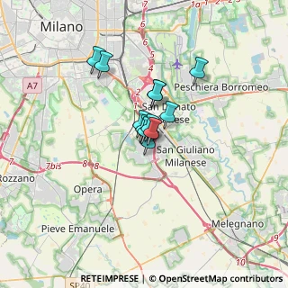 Mappa Via del Tecchione, 20098 Area Industriale MI, Italia (1.85833)