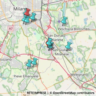Mappa Via del Tecchione, 20098 Area Industriale MI, Italia (3.94714)