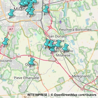 Mappa Via del Tecchione, 20098 Area Industriale MI, Italia (6.1345)