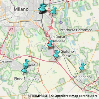 Mappa Via del Tecchione, 20098 Area Industriale MI, Italia (5.53643)