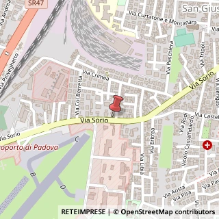Mappa Via Sorio, 84, 35141 Padova, Padova (Veneto)