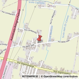 Mappa Via Valli, 36, 35127 Padova, Padova (Veneto)