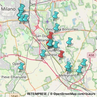 Mappa Via G.Carducci, 20098 San Giuliano Milanese MI, Italia (4.688)
