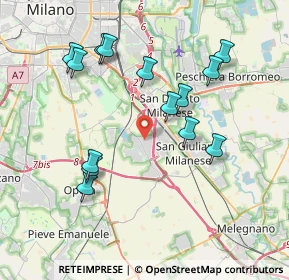 Mappa Piazza Misurina, 20098 Area Industriale MI, Italia (3.88786)