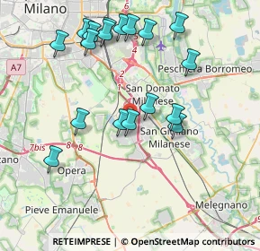 Mappa Piazza Misurina, 20098 Area Industriale MI, Italia (4.07333)