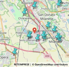 Mappa Piazza Misurina, 20098 Area Industriale MI, Italia (2.19643)