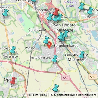 Mappa Piazza Misurina, 20098 Area Industriale MI, Italia (3.0985)