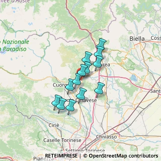 Mappa Via Bettolino, 10080 Baldissero Canavese TO, Italia (9.37769)
