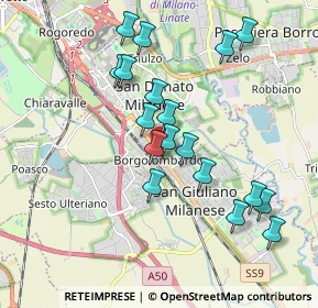 Mappa Via Pinciroli, 20098 San Giuliano Milanese MI, Italia (1.79778)