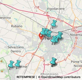 Mappa Via Andrea Naccari, 35136 Padova PD, Italia (3.75769)