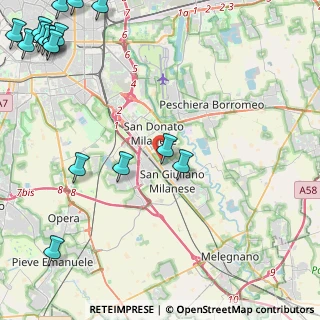 Mappa Via Carlo Cattaneo, 20098 San Giuliano Milanese MI, Italia (7.4535)