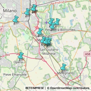 Mappa Via Carlo Cattaneo, 20098 San Giuliano Milanese MI, Italia (3.74429)