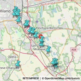 Mappa Via per Monticello, 20098 San Giuliano Milanese MI, Italia (4.79684)