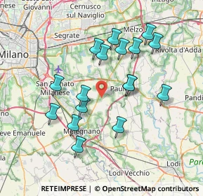 Mappa Via Giuseppe Verdi, 20067 Tribiano MI, Italia (6.95765)