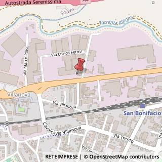 Mappa Via Villanova, 75 f, 37047 San Bonifacio, Verona (Veneto)