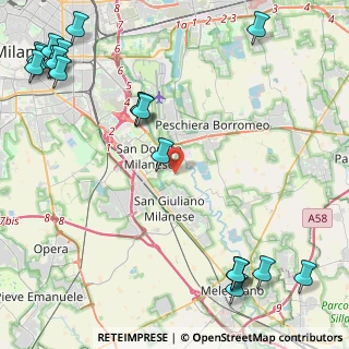 Mappa SAN DONATO MILANESE Monticello - Cimitero, 20098 San Giuliano Milanese MI, Italia (6.5385)