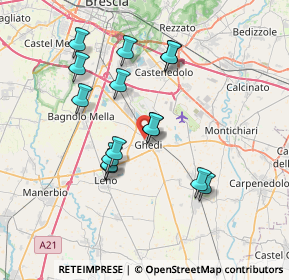 Mappa Via Alessandro Manzoni, 25016 Ghedi BS, Italia (6.55667)