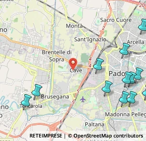 Mappa Via Cave, 35030 Padova PD, Italia (3.03333)