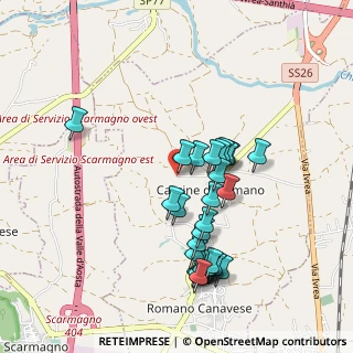 Mappa Via Principe Amedeo, 10090 Romano Canavese TO, Italia (0.91786)