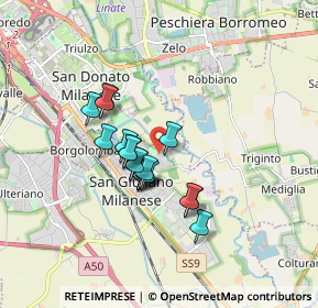 Mappa Via Giuseppe Ungaretti, 20098 San Giuliano Milanese MI, Italia (1.25611)