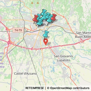 Mappa Via Taddea da Carrara, 37134 Verona VR, Italia (4.11833)