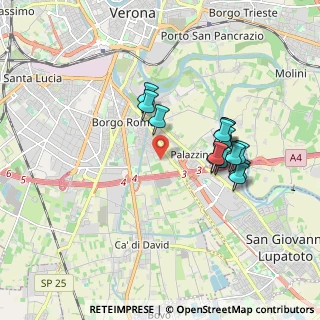 Mappa Via Taddea da Carrara, 37134 Verona VR, Italia (1.58429)