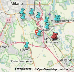 Mappa Strada Comunale Chiaravalle Tecchione, 20098 San Giuliano Milanese MI, Italia (3.57571)