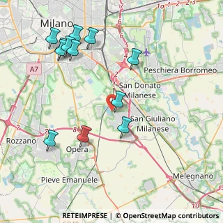 Mappa Strada Comunale Chiaravalle Tecchione, 20098 San Giuliano Milanese MI, Italia (4.56667)