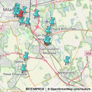 Mappa Via Privata Carducci, 20098 San Giuliano Milanese MI, Italia (5.68333)