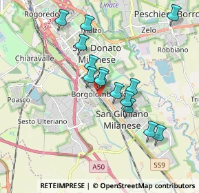 Mappa Via Gastone Sozzi, 20098 San Giuliano Milanese MI, Italia (1.625)