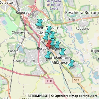 Mappa Via Gastone Sozzi, 20098 San Giuliano Milanese MI, Italia (1.12909)