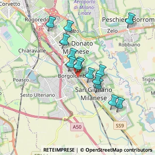 Mappa Via Leonardo Da Vinci, 20098 San Giuliano Milanese MI, Italia (1.625)