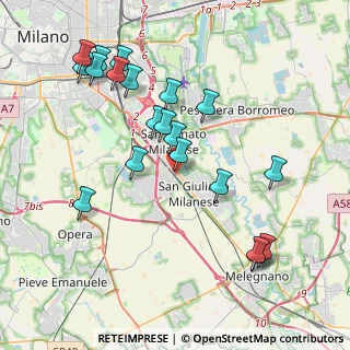 Mappa Via Gastone Sozzi, 20098 San Giuliano Milanese MI, Italia (4.202)