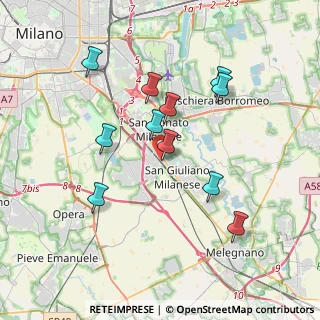 Mappa Via Gastone Sozzi, 20098 San Giuliano Milanese MI, Italia (3.46091)