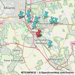 Mappa Via Leonardo Da Vinci, 20098 San Giuliano Milanese MI, Italia (3.62167)