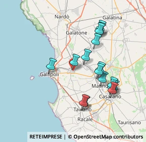 Mappa Via Francesco Crispi, 73011 Alezio LE, Italia (7.70625)