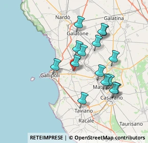 Mappa Via Enrico Toti, 73011 Alezio LE, Italia (7.09067)