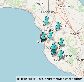 Mappa Via Fiume, 73014 Gallipoli LE, Italia (10.62333)