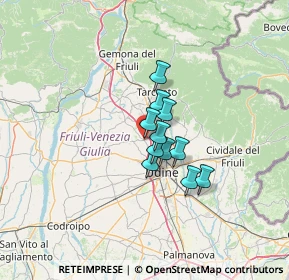 Mappa Via Giacomo Matteotti, 33010 Pagnacco UD, Italia (7.57545)