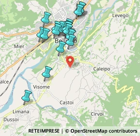 Mappa Via Cavessago, 32100 Belluno BL, Italia (1.9325)