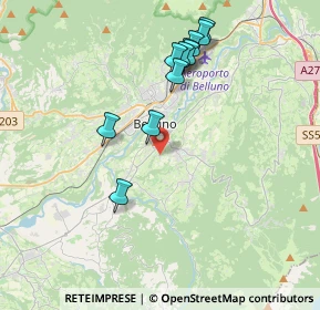 Mappa Via Cavessago, 32100 Belluno BL, Italia (3.66909)